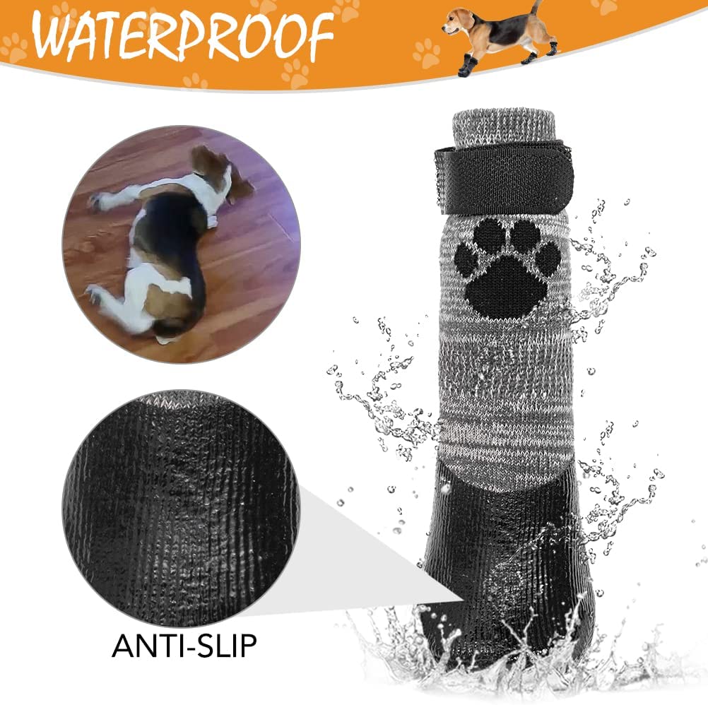 Exponential Pet Supplies - Anti Slip Dog Socks - Outdoor Dog Boots Waterproof Dog Shoes Paw Protector with Strap Traction