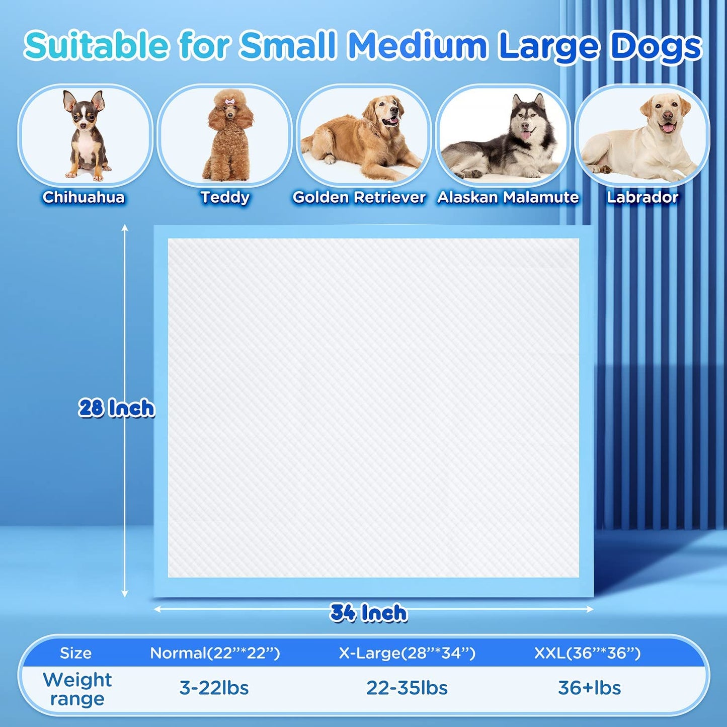 Exponential Pet Supplies - Quick Dry Thicken 6 Layers Ultra Absorbent Dog Pee Pads Leak-Proof Odor-Control Puppy Training Pads