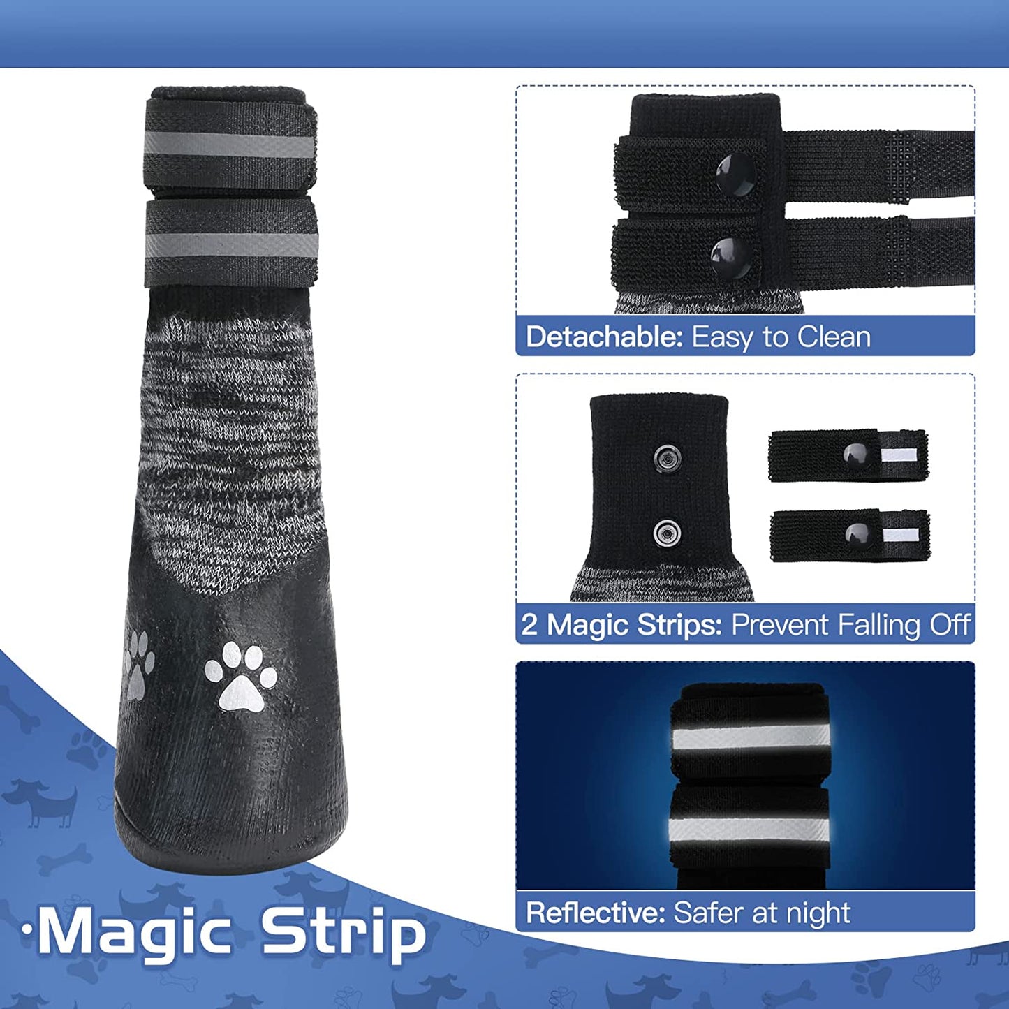 Exponential Pet Supplies - Socks for the Dog Anti-Slip Dog Socks with Adjustable Strap for Indoor Hardwood Traction Control