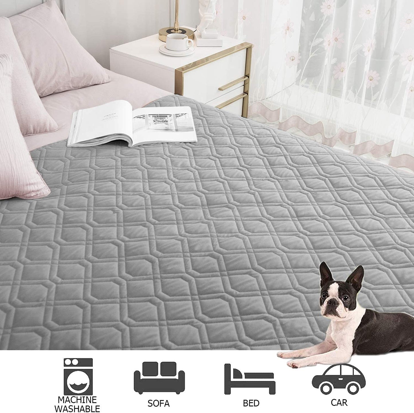Exponential Pet Supplies - Waterproof Dog Bed Cover, Blanket for Furniture Bed Couch Sofa Reversible
