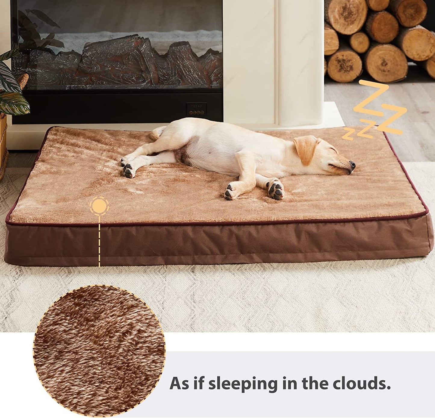 Exponential Pet Supplies - Egg Crate Foam Large Dog Mattress ,Orthopedic Dog Bed with Removable Washable and Wear Resistant Cover