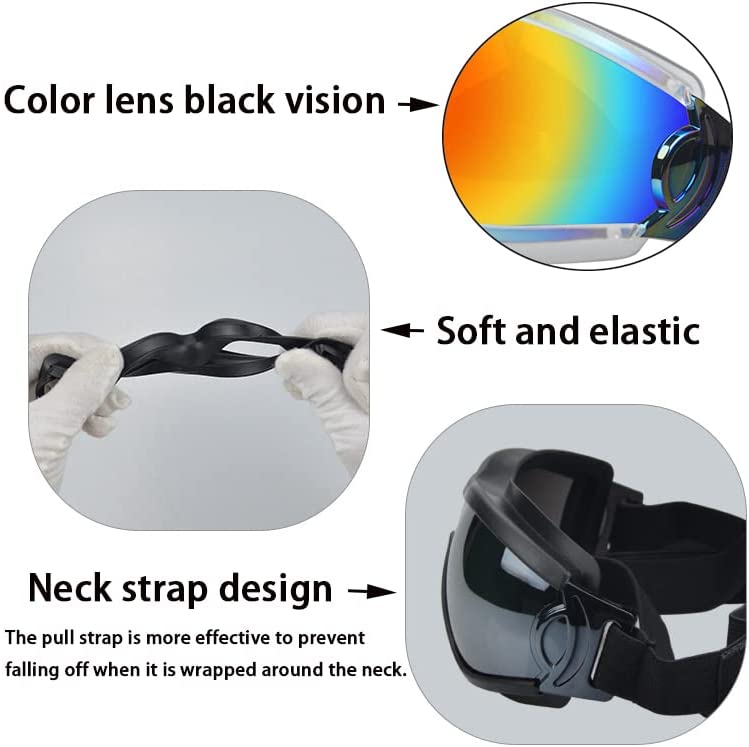 Exponential Pet Supplies - UV Protection Wind Protection Dust Protection Fog Protection Dog Glasses,Adjustable Strap Dog Goggles
