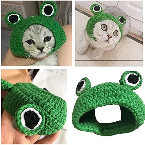 Exponential Pet Supplies - Handmade Knitted Woolen Yarn Frog Cap for Dog Puppy