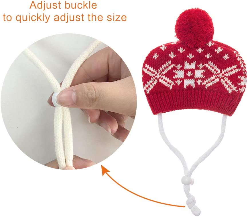 Exponential Pet Supplies - Christmas Dog Costumes Hat Scarf Set Knit Snowflake Print