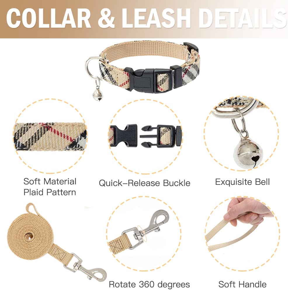 Exponential Pet Supplies - Puppy Training Adjustable Pet Harness Collar and Leash Set for Small Dogs Puppy