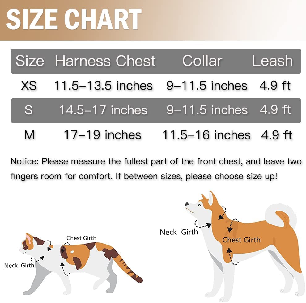 Exponential Pet Supplies - Puppy Training Adjustable Pet Harness Collar and Leash Set for Small Dogs Puppy