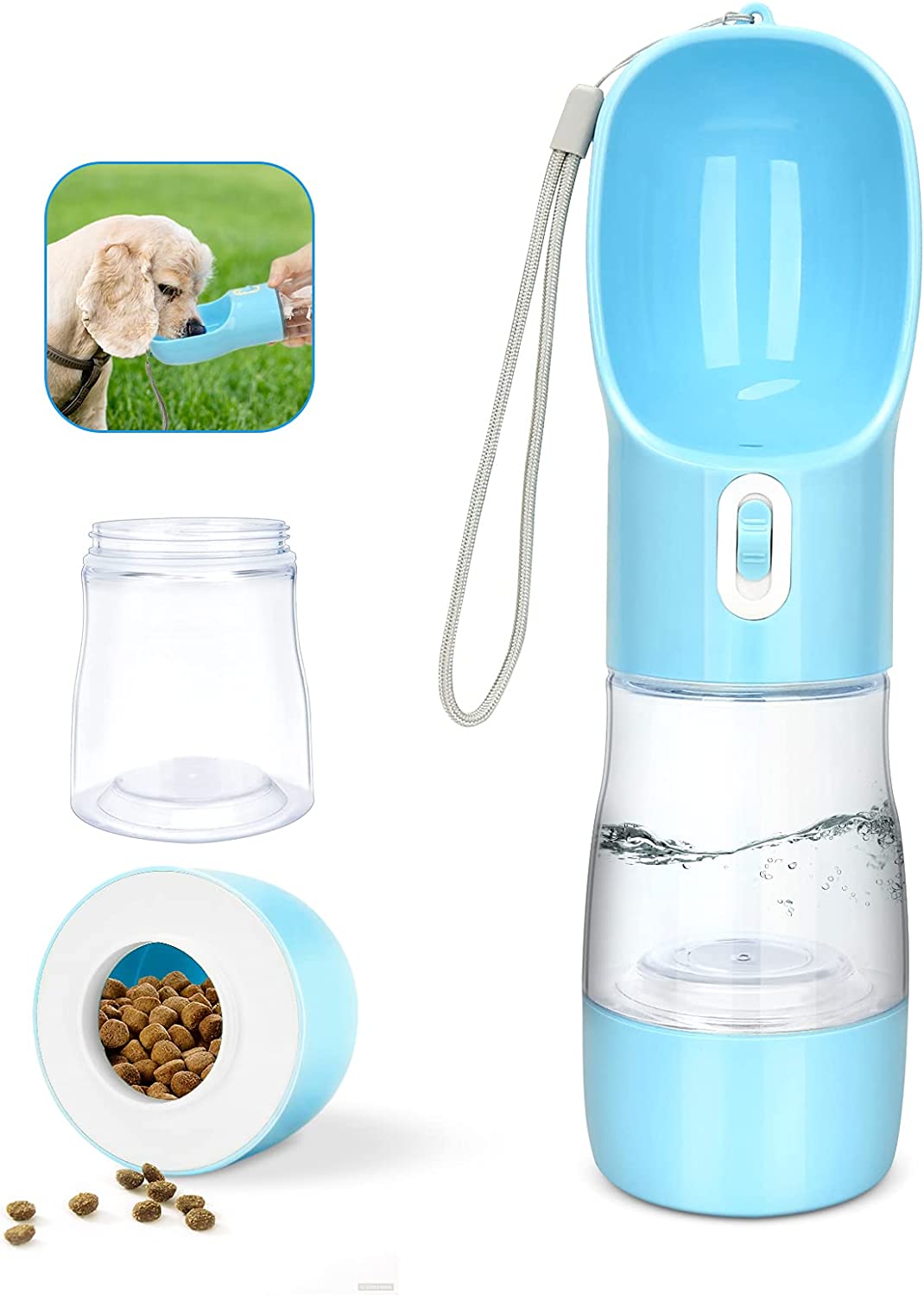 Exponential Pet Supplies - Exponential Pet Supplies - Portable Pet Water Bottle Leak Proof Dog Water Dispenser and Food, Lightweight