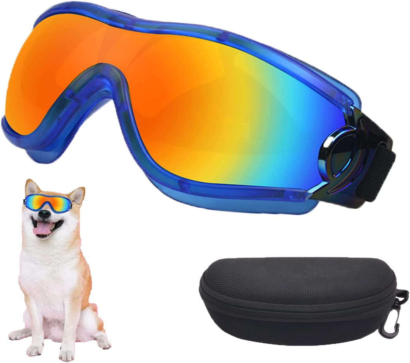 Exponential Pet Supplies - UV Protection Wind Protection Dust Protection Fog Protection Dog Glasses,Adjustable Strap Dog Goggles