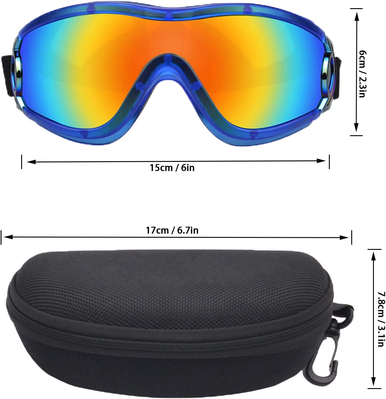 Exponential Pet Supplies - UV Protection Wind Protection Dust Protection Fog Protection Dog Glasses,Adjustable Strap Dog Goggles