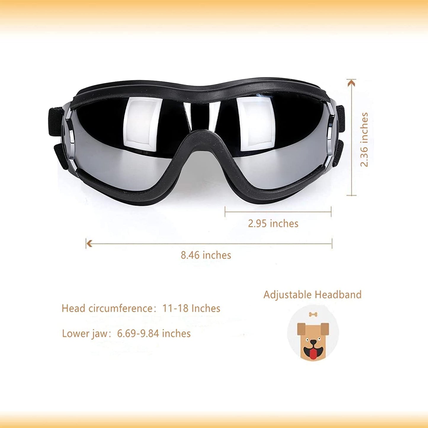 Exponential Pet Supplies - UV Protection Wind Protection Dust Protection Fog Protection Pet Glasses Eye Wear Protection with Adjustable Strap