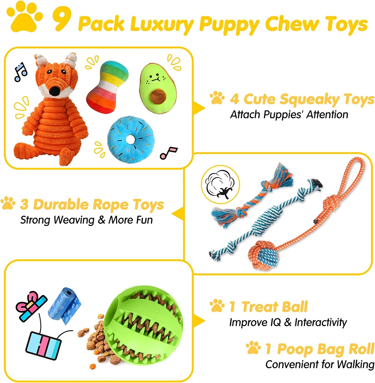 Exponential Pet Supplies - Luxury Puppy Toys for Teething Small Dogs, Puppy Chew Toys with Cute Squeaky Toys