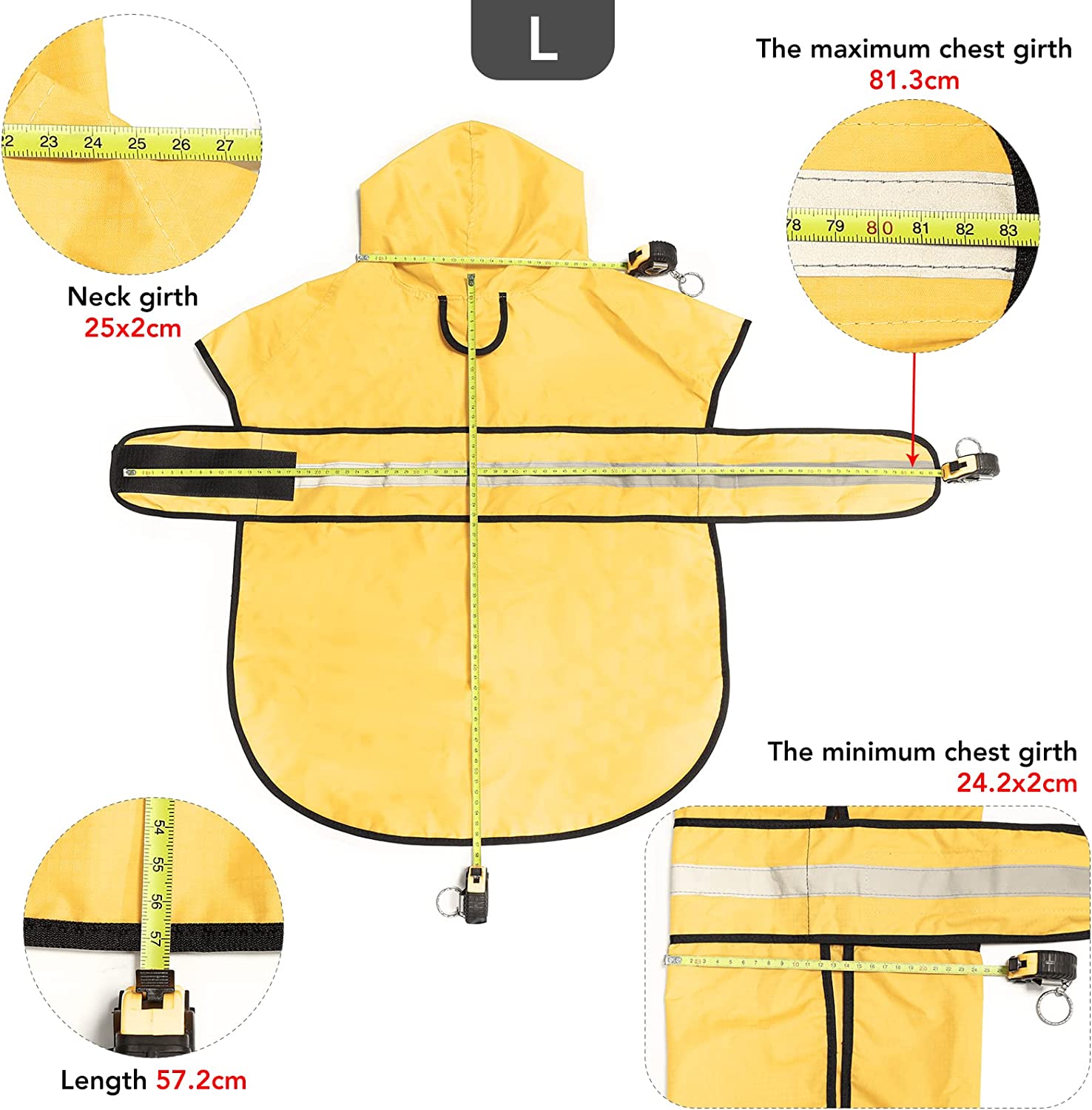 Exponential Pet Supplies - Adjustable Raincoat for Dogs, Lightweight Hooded Dog Raincoats Poncho Slicker, Waterproof Rain Jacket