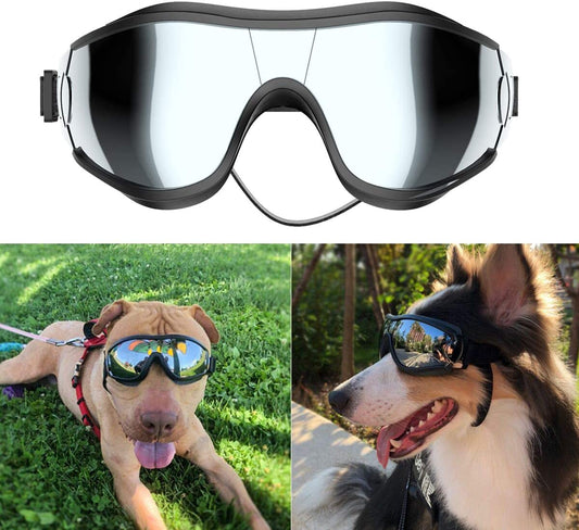 Exponential Pet Supplies - UV Protection Wind Protection Dust Protection Fog Protection Pet Glasses Eye Wear Protection with Adjustable Strap