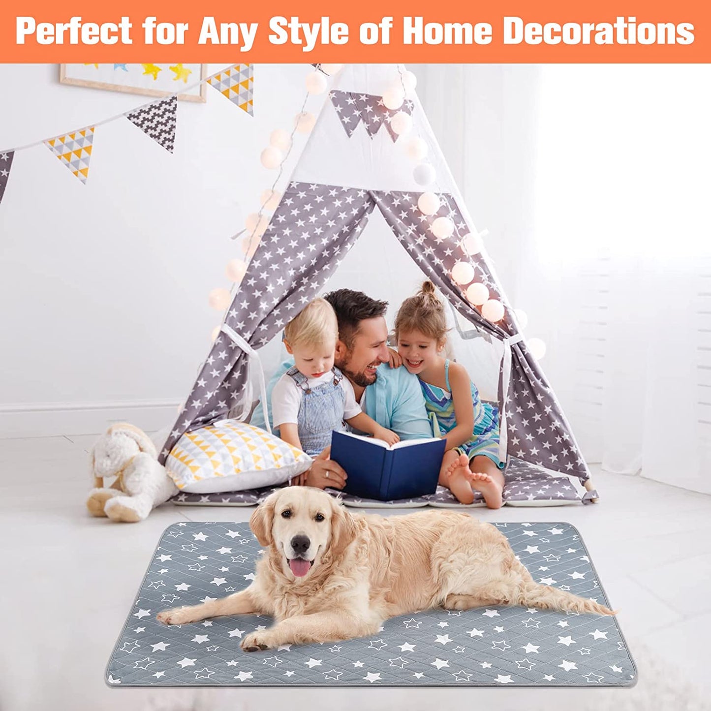 Exponential Pet Supplies - Washable Dog Pee Pads 2 Pack, Reusable Pee Pads for Dogs Training Super Absorbent Non-Slip Waterproof Mats