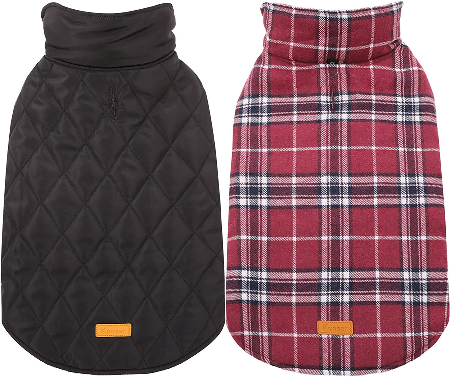 Exponential Pet Supplies - Cozy Waterproof Windproof Reversible British Style Plaid Dog Vest , Warm Dog Apparel for Cold Weather