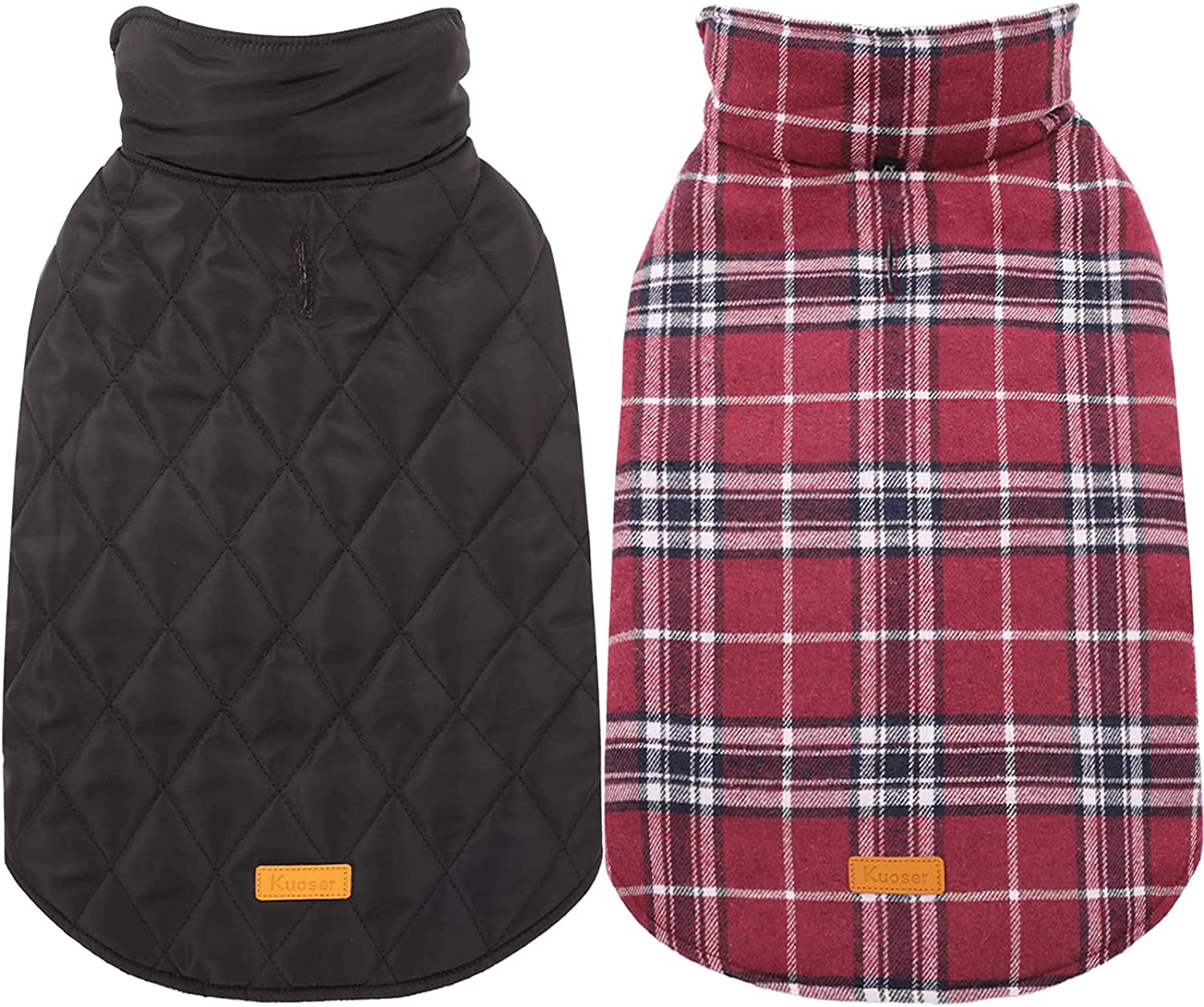 Exponential Pet Supplies - Cozy Waterproof Windproof Reversible British Style Plaid Dog Vest , Warm Dog Apparel for Cold Weather
