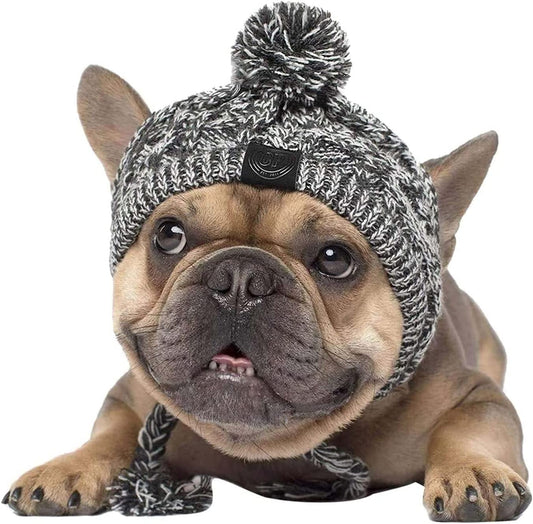 Exponential Pet Supplies - Warm Pet Dog Knitted Hat, Windproof Knitting French Bulldog Hat