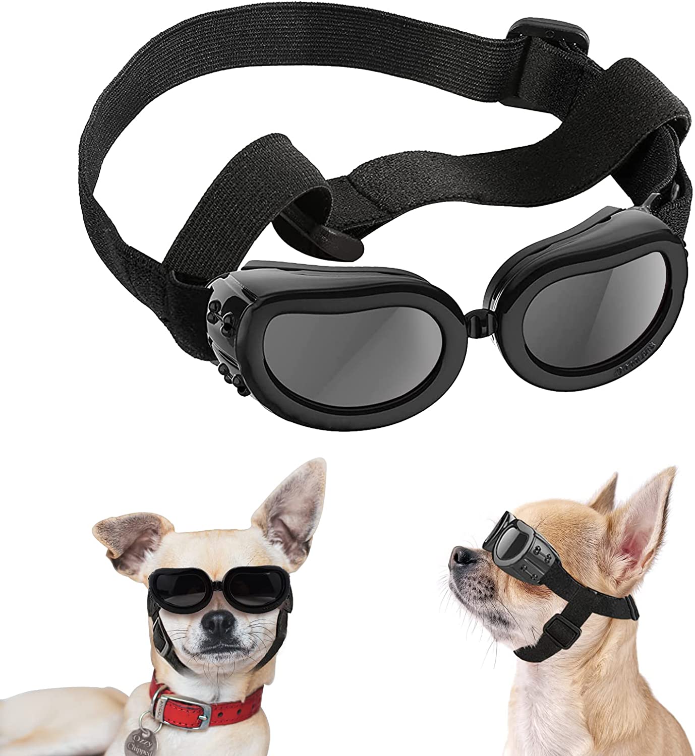 Exponential Pet Supplies - UV Protection Goggles Goggles With Adjustable Straps, Frame With Breathing Holes And High Density Sponge