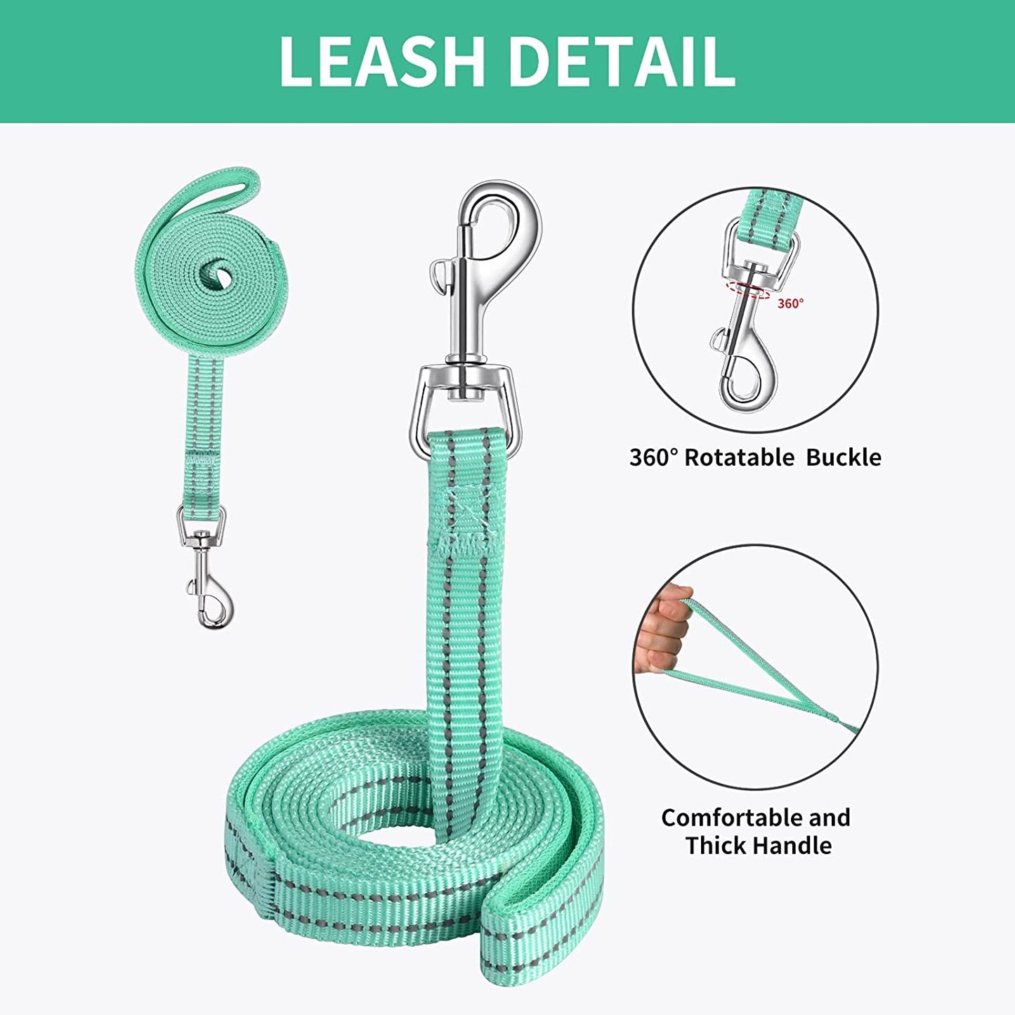 Exponential Pet Supplies - Dog Harness with Leash Set,No Pull Adjustable Reflective Step-in Puppy Harness with Padded Vest