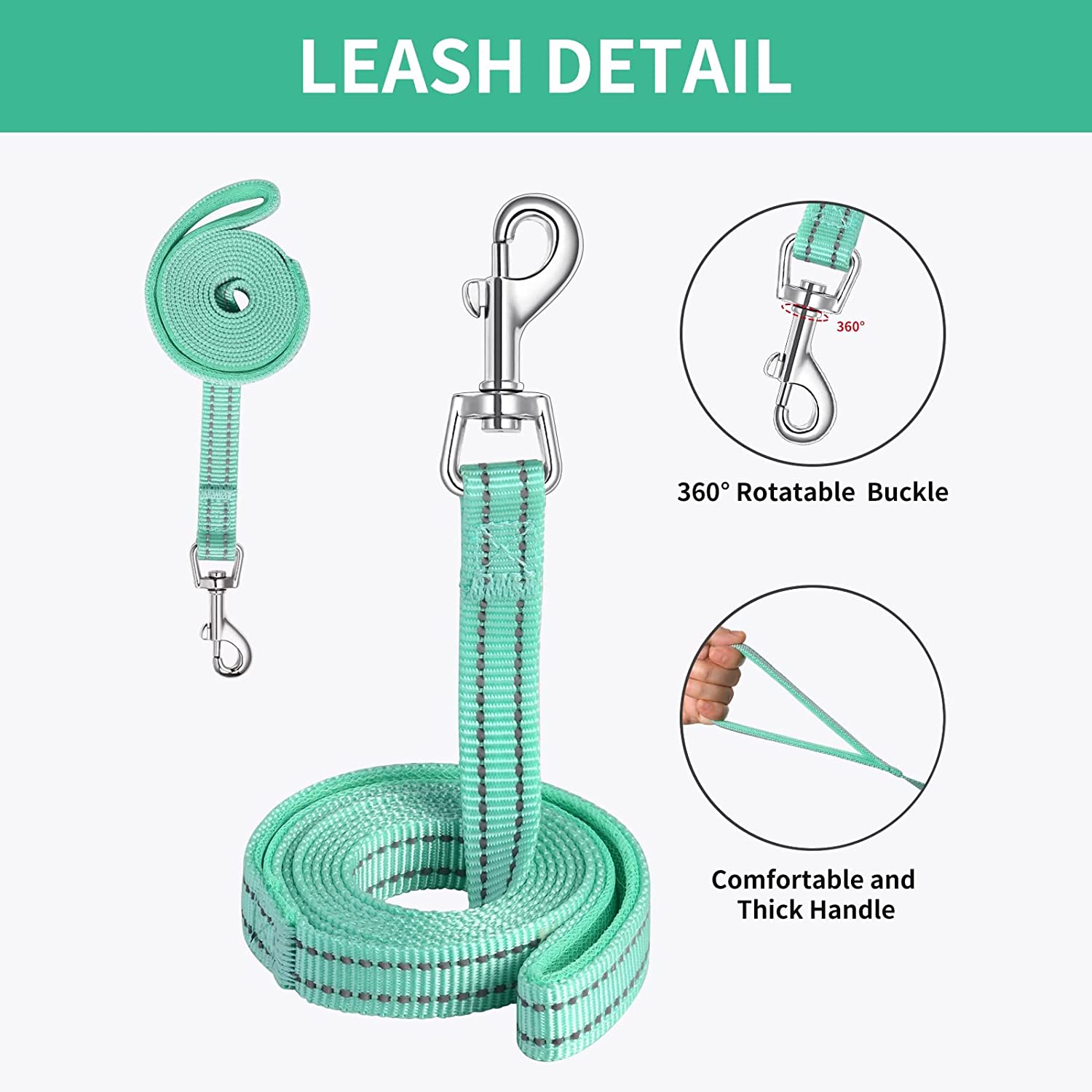 Exponential Pet Supplies - Dog Harness with Leash Set,No Pull Adjustable Reflective Step-in Puppy Harness with Padded Vest