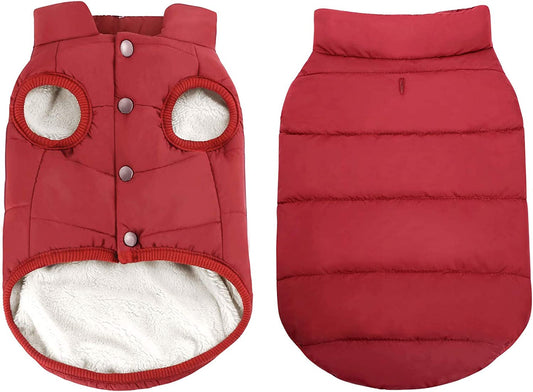 Exponential Pet Supplies - Winter Warm Jacket Windproof Dog Winter Coat Waterproof Dog Jacket Warm Dog Vest Cold Weather Pet Apparel with 2 Layers Fleece Lined