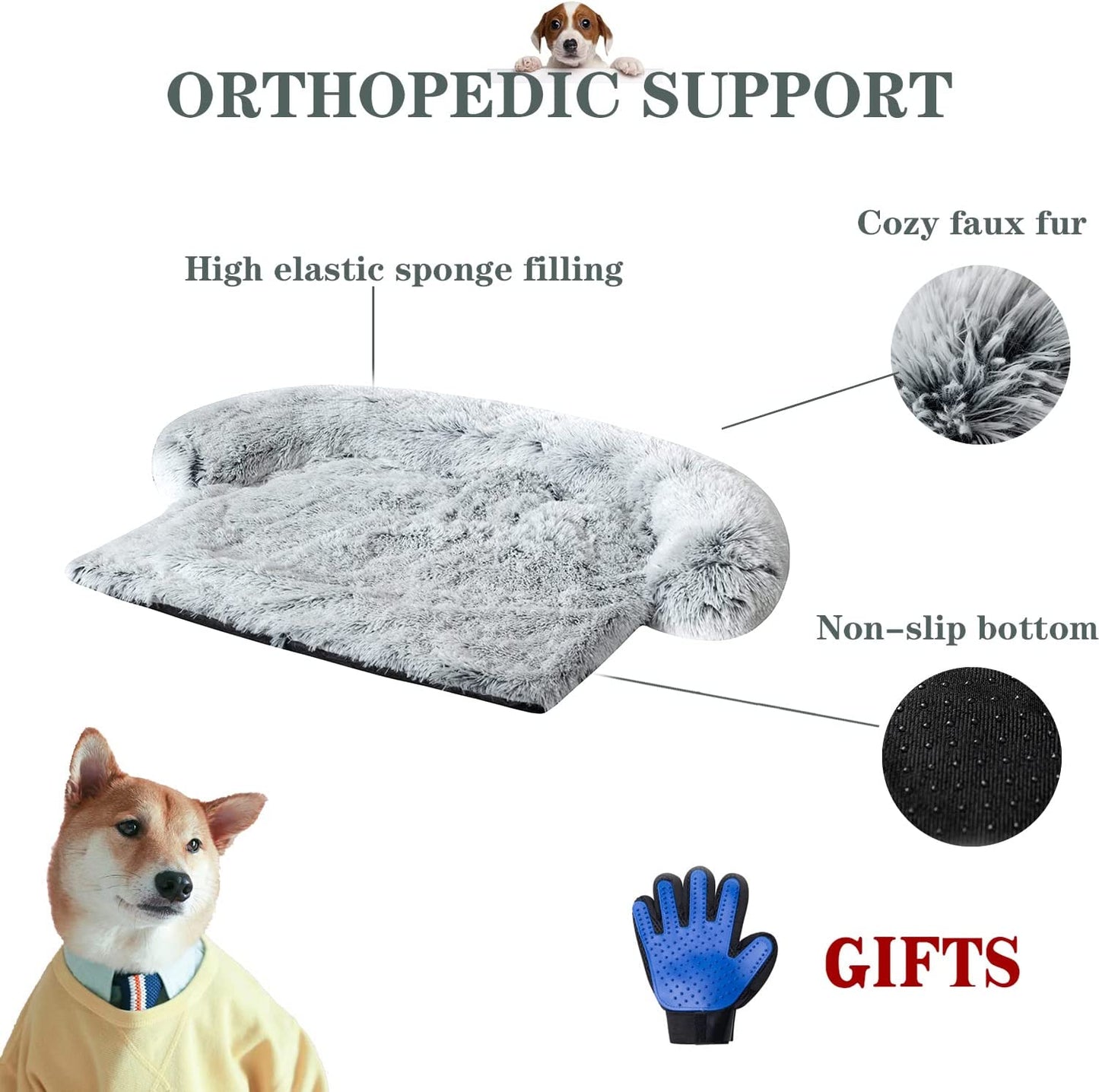 Exponential Pet Supplies - Sofa Style Luxurious Mat for Pets, Waterproof Lining and Nonskid Bottom Perfect on Dog Crate