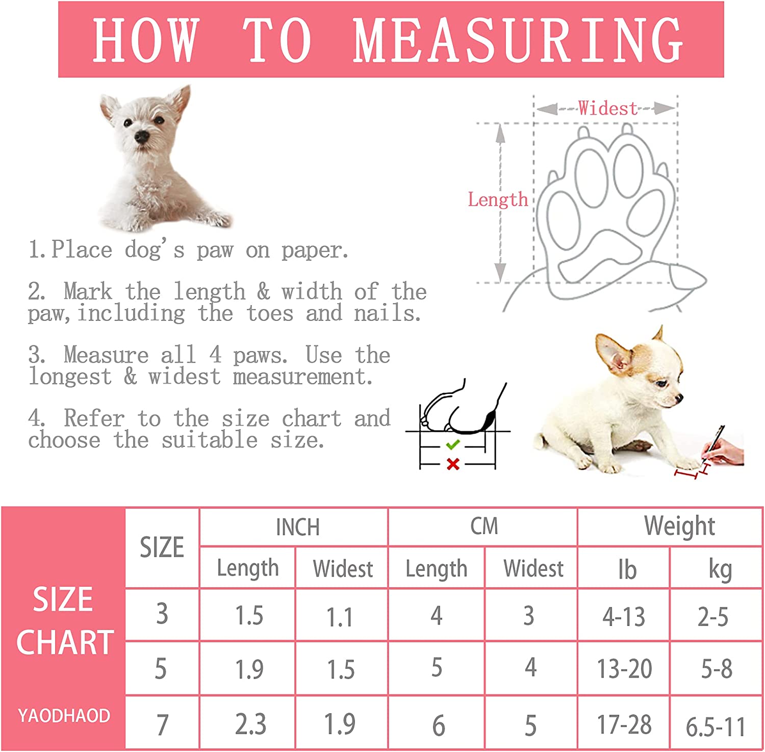 Exponential Pet Supplies - Dog Boots & Paw Protectors, Fleece Warm Snow Booties for Puppy with Reflective Strip Anti-Slip Rubber Sole