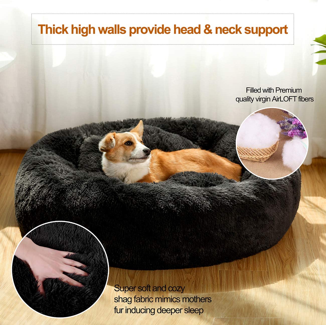 Exponential Pet Supplies - Comfortable Dog Bed for Medium Dogs with Removable Cushion