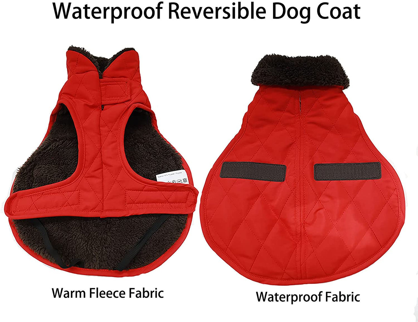 Exponential Pet Supplies - Thick Winter Dog Jacket,Lightweight Waterproof Windproof Winter Dog Coat, Warm Dog Vest with Two Layers of Wool Lining