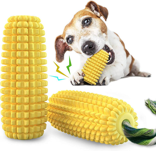 Exponential Pet Supplies - Teeth Interactive Corn Puppy Toothbrush Clean Toys, Dog Toys Aggressive Chewers For All Breed
