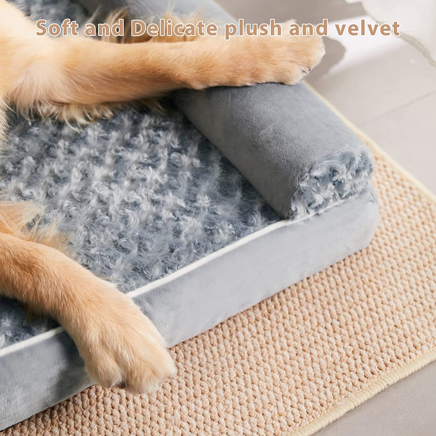 Exponential Pet Supplies - Orthopedic Dog Bed With Back Support