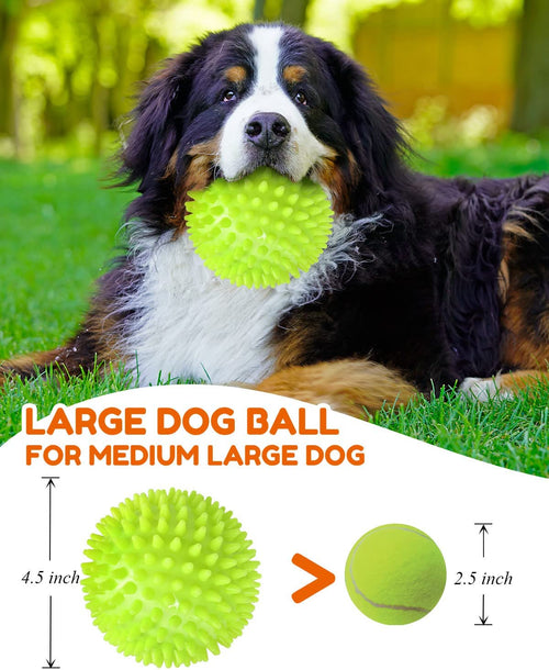 Exponential Pet Supplies - 4.5” Heavy Duty Squeaky Dog Balls for Aggressive Chewers Dog