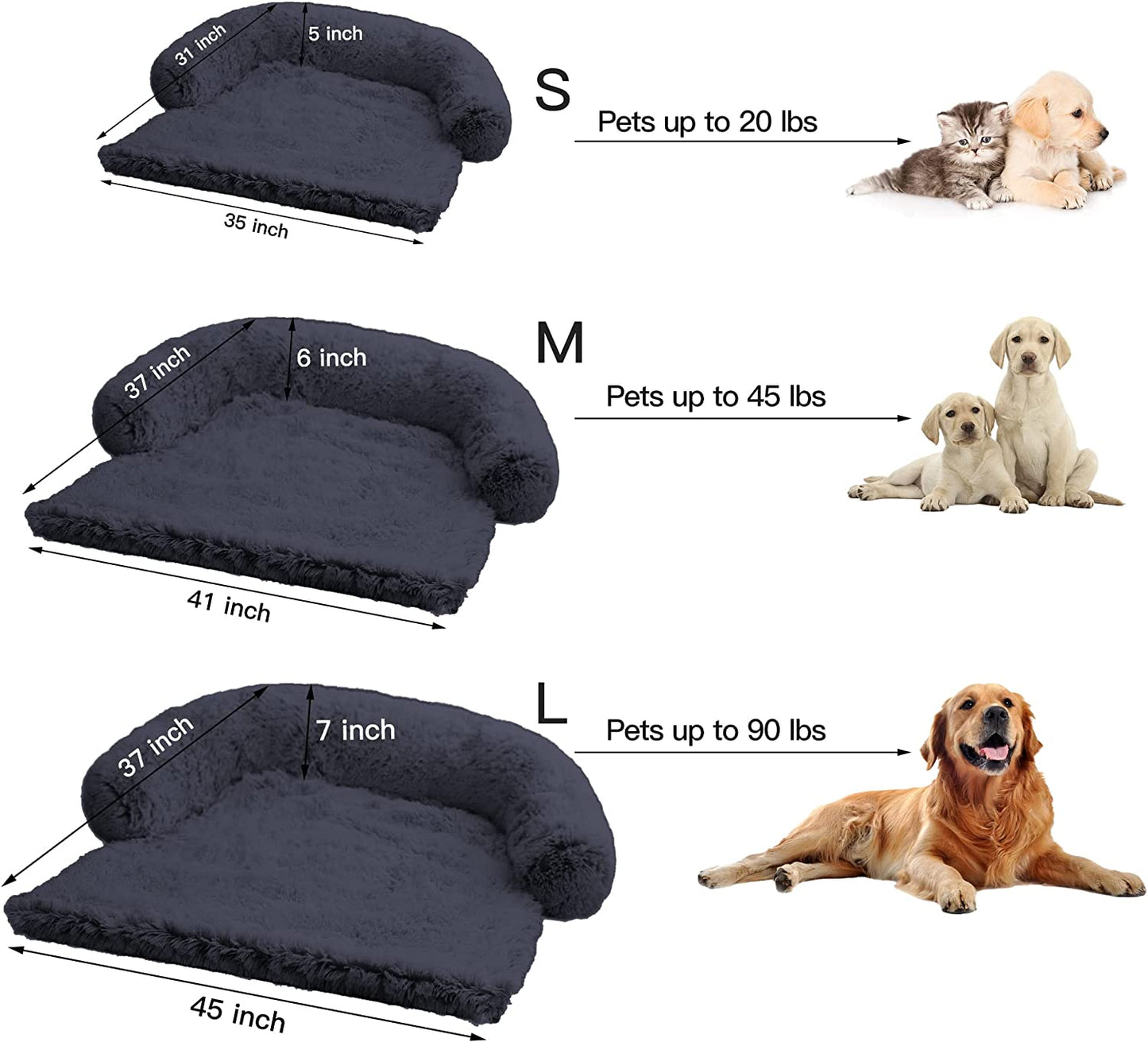 Exponential Pet Supplies - Dog Calming Fluffy Plush Dog Mat for Furniture Protector with Removable Washable Cover