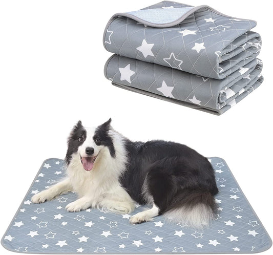 Exponential Pet Supplies - Washable Dog Pee Pads 2 Pack, Reusable Pee Pads for Dogs Training Super Absorbent Non-Slip Waterproof Mats