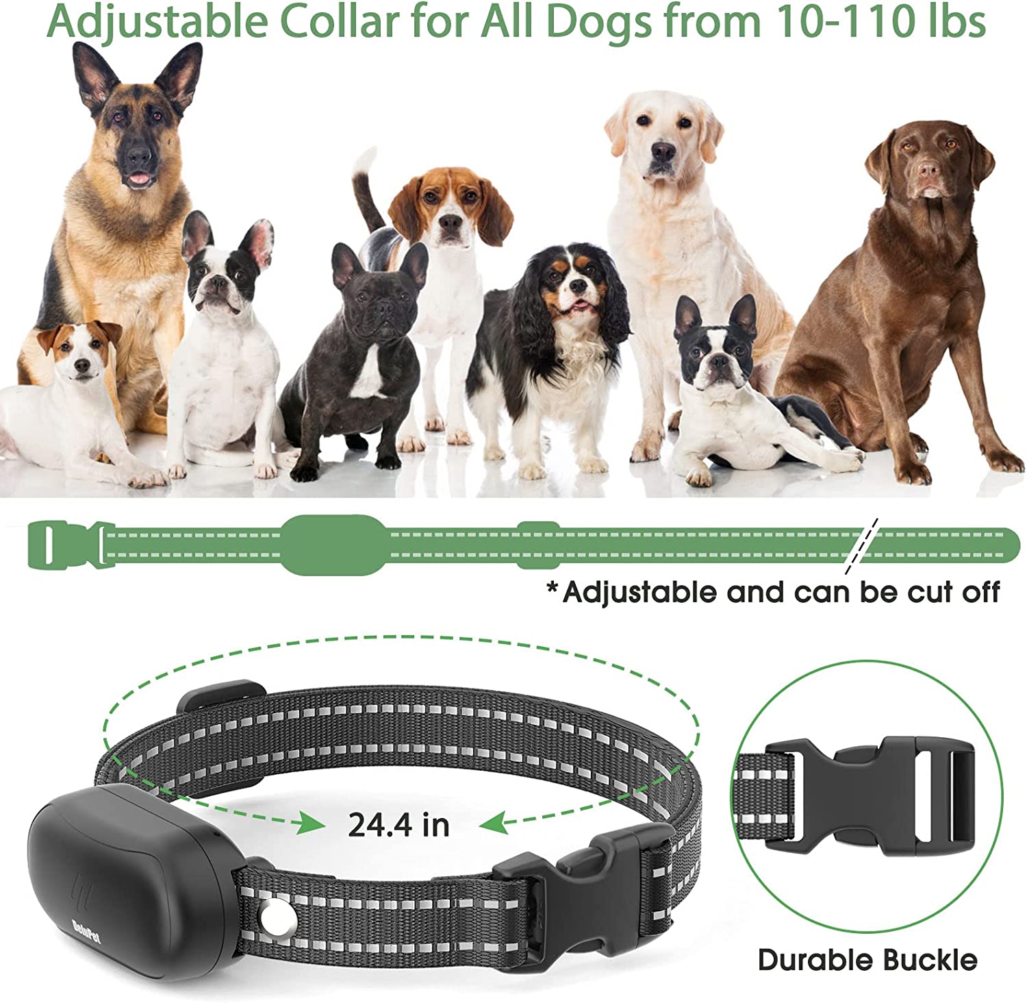 Exponential Pet Supplies - Electric Dog Training Collar with Remote 1600FT, Rechargeable E-Collar Waterproof Collars with 3 Training Modes