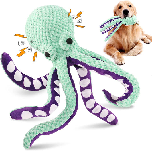 Exponential Pet Supplies - Squeaky Dog Stuffed Octopus Toy for Chewing Purpose and Boredom