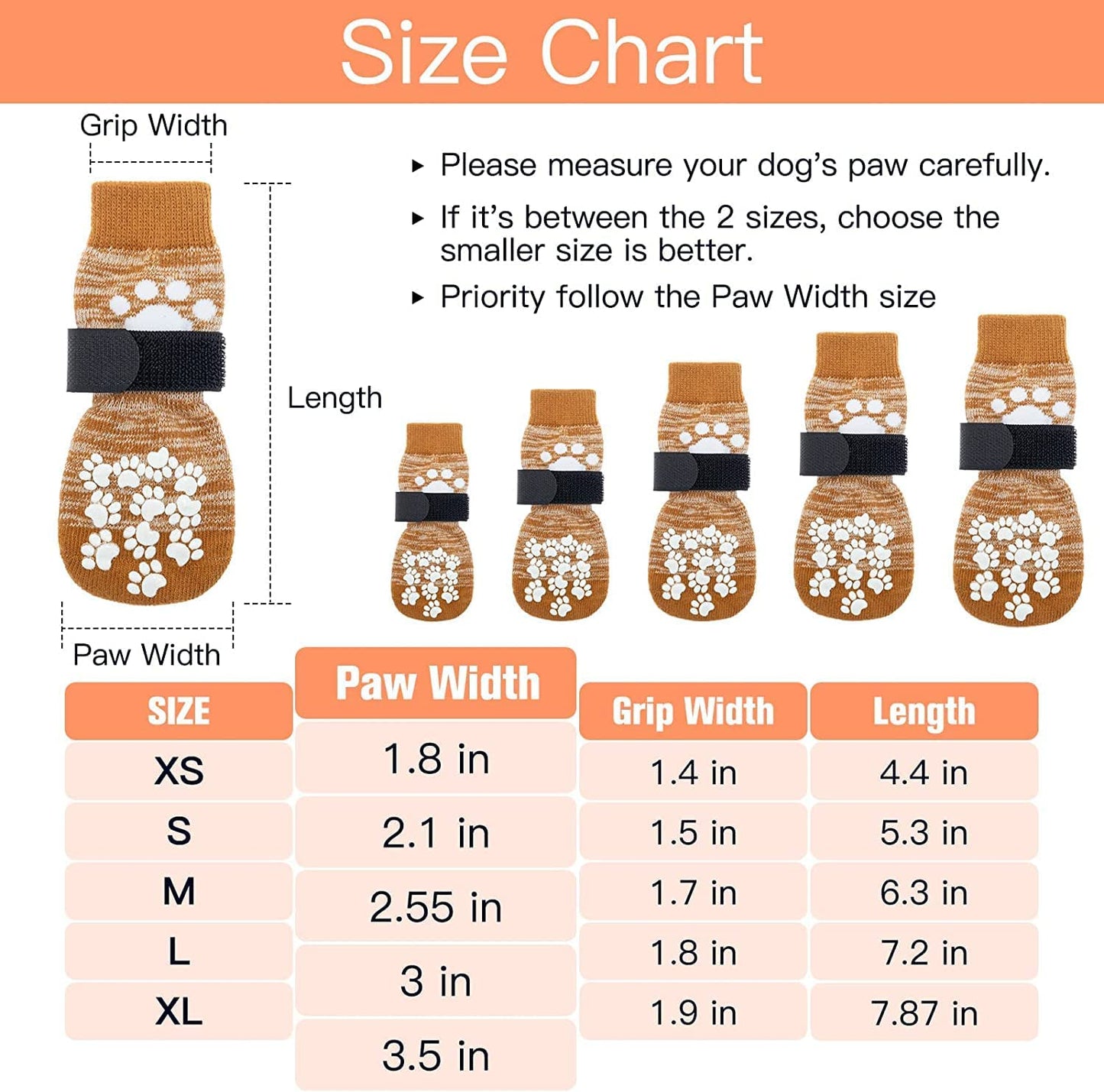 Exponential Pet Supplies - Double Side Anti-Slip Dog Socks 2 Pairs - Adjustable Pet Paw Protector with Strap