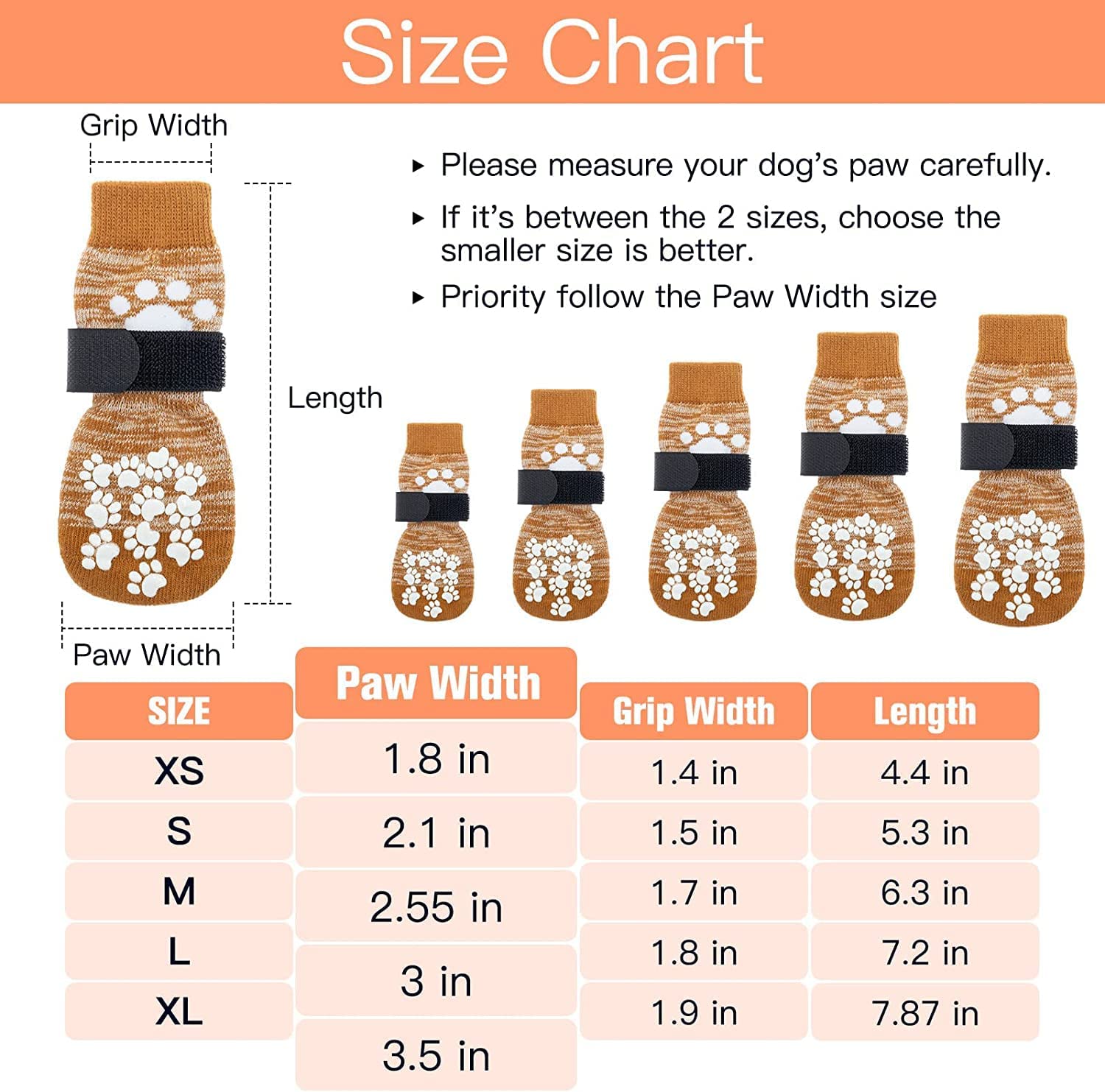 Exponential Pet Supplies - Double Side Anti-Slip Dog Socks 2 Pairs - Adjustable Pet Paw Protector with Strap