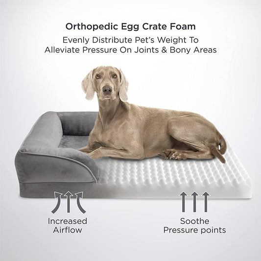 Exponential Pet Supplies - Orthopedic Dog Bed Bolster for Medium/Large/Extra Large Dogs