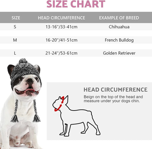 Exponential Pet Supplies - 2 Pieces Warm Pom Hat Party Knit Dog Beanie Puppy Dog Cap with Ear Holes Pet Knitted Snood Headwear for Christmas