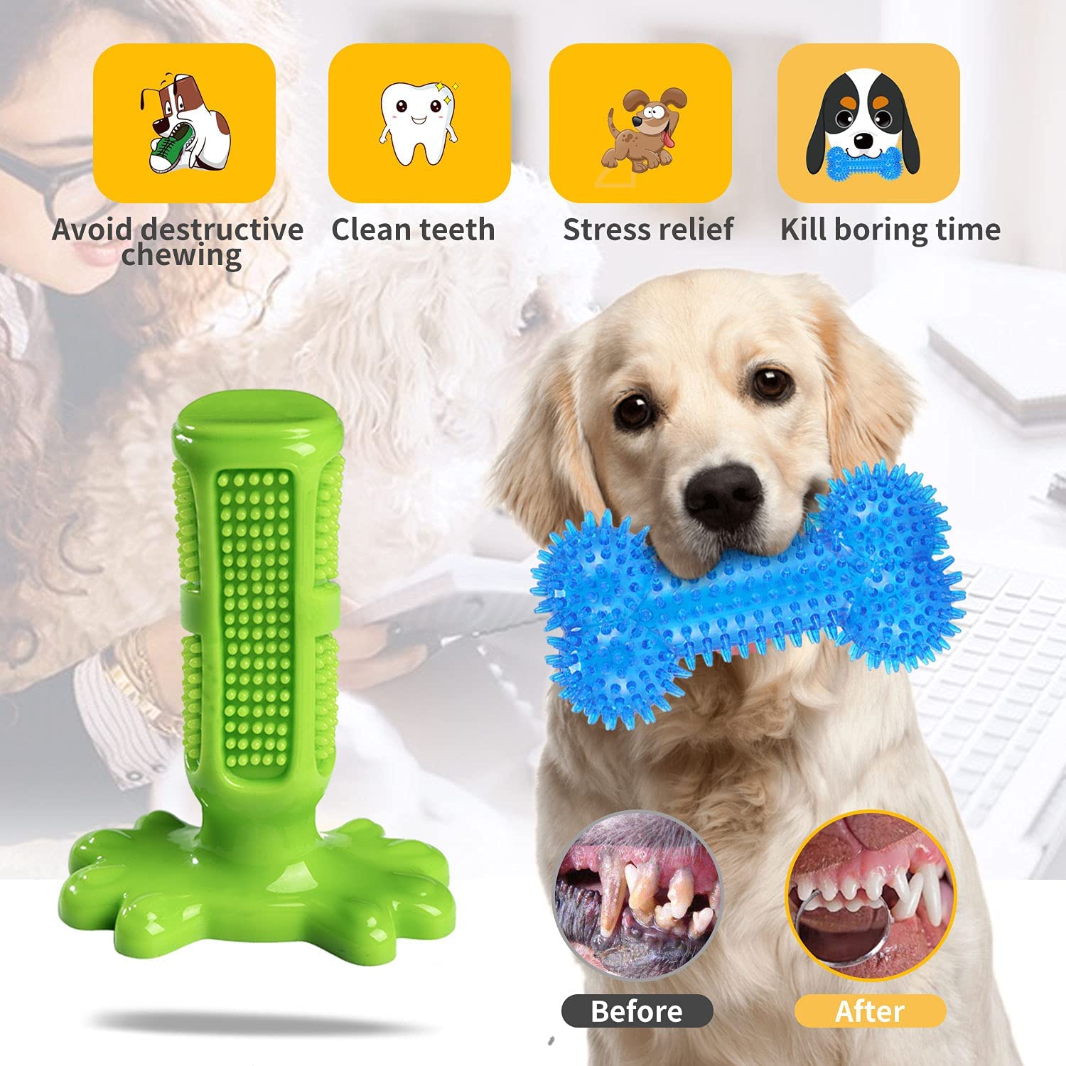 Exponential Pet Supplies - 20 Pack Puppies Teething Chew Toys for Boredom, Pet Dog Chew Toys with Rope Toys