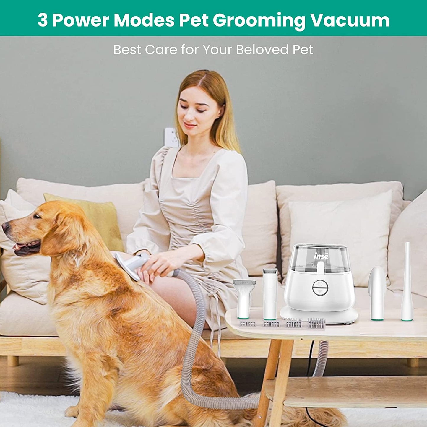 Exponential Pet Supplies - Low Noise Dog Grooming Clippers, Professional Pet Grooming Vacuum with Powerful Suction