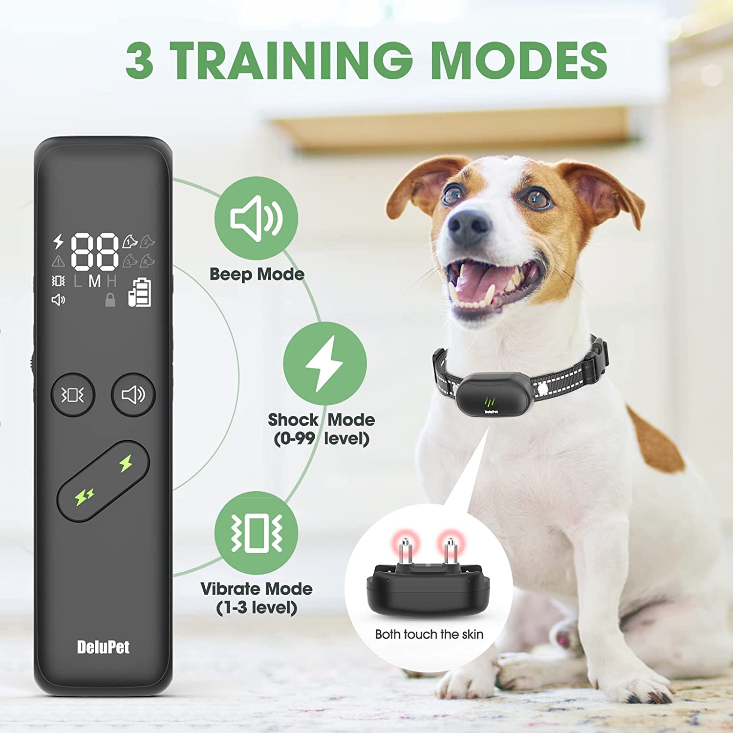 Exponential Pet Supplies - Electric Dog Training Collar with Remote 1600FT, Rechargeable E-Collar Waterproof Collars with 3 Training Modes