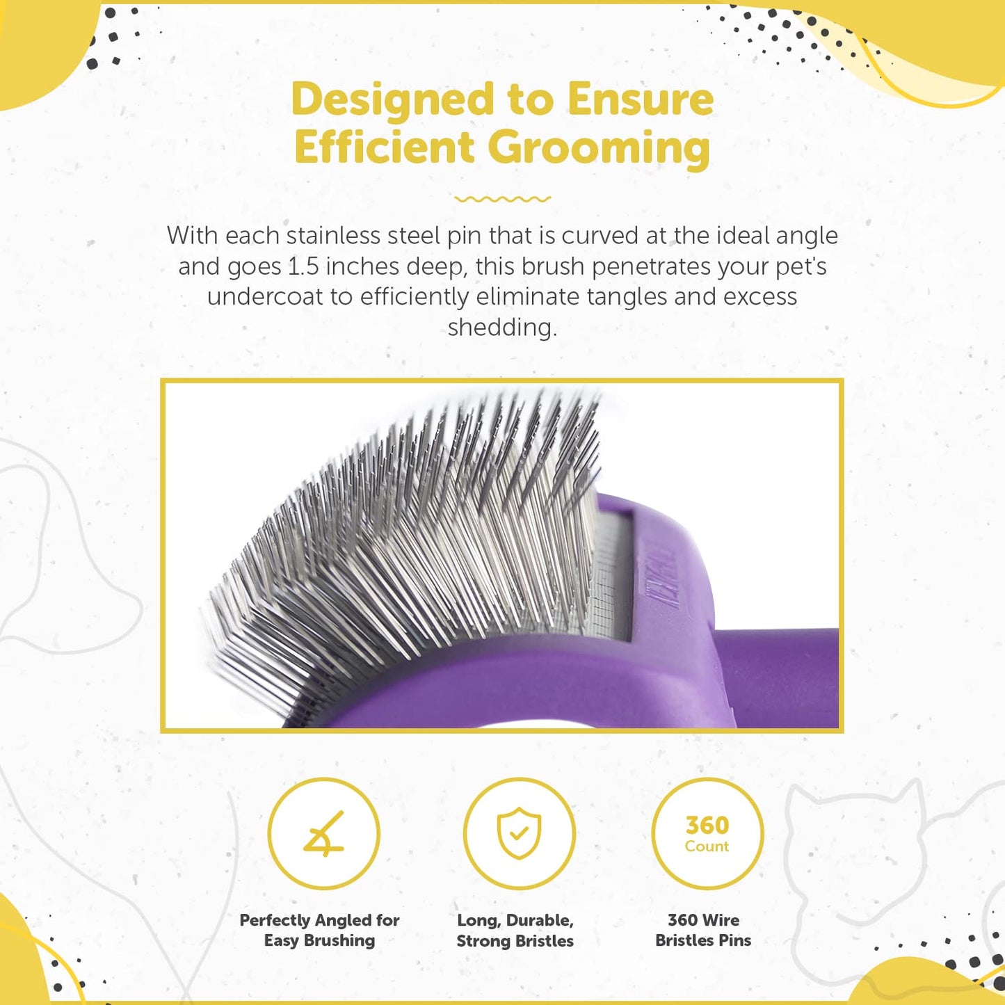 Exponential Pet Supplies - Pet Grooming Slicker Brush for Dogs