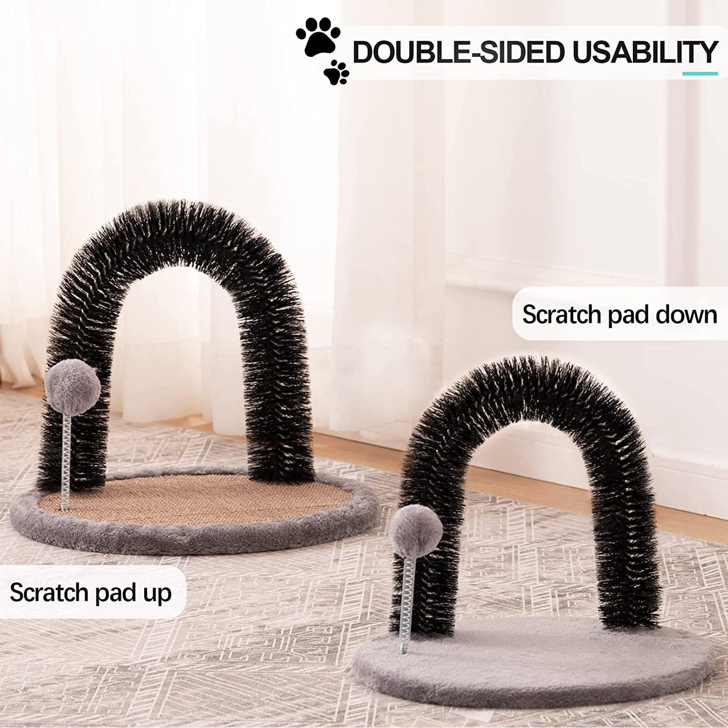 Exponential Pet Supplies - Kitten Scratching Posts with Cat Arch Self Groomer Massager