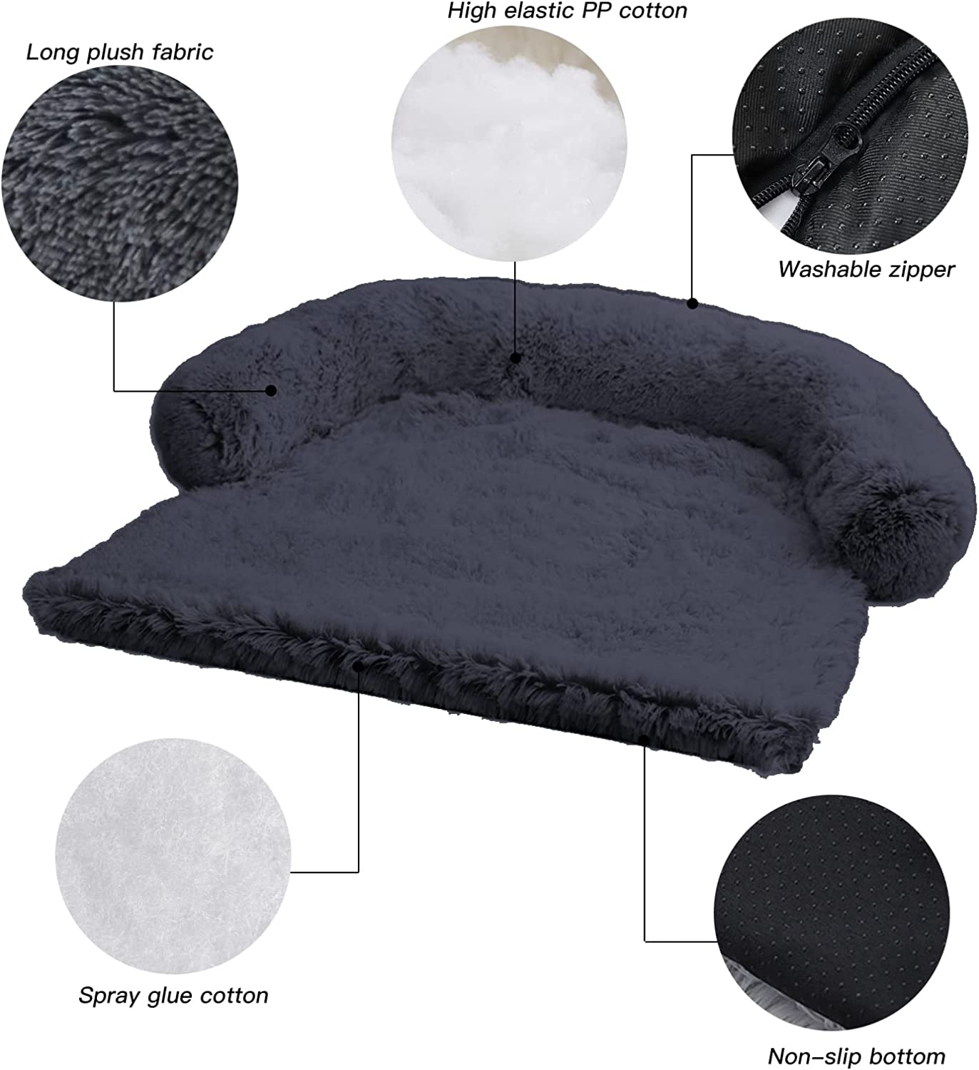 Exponential Pet Supplies - Dog Calming Fluffy Plush Dog Mat for Furniture Protector with Removable Washable Cover