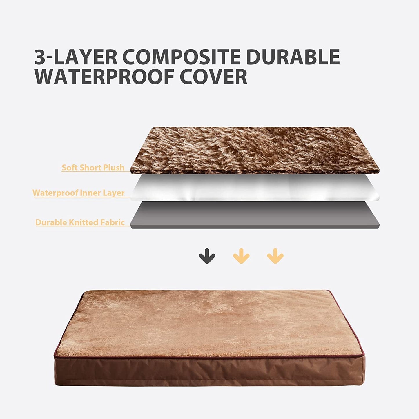 Exponential Pet Supplies - Egg Crate Foam Large Dog Mattress ,Orthopedic Dog Bed with Removable Washable and Wear Resistant Cover