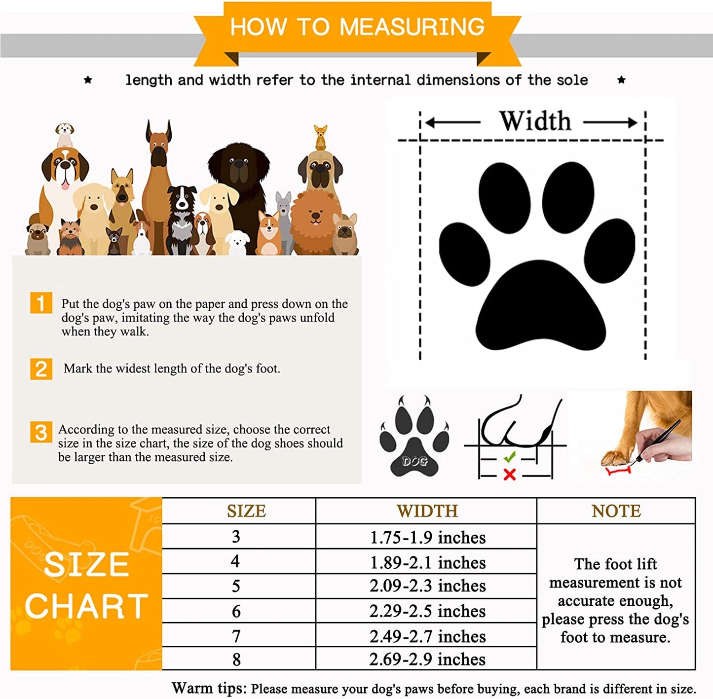 Exponential Pet Supplies - Waterproof Boots for Dogs, Dog Booties with Anti-Slip Sole Reflective Straps