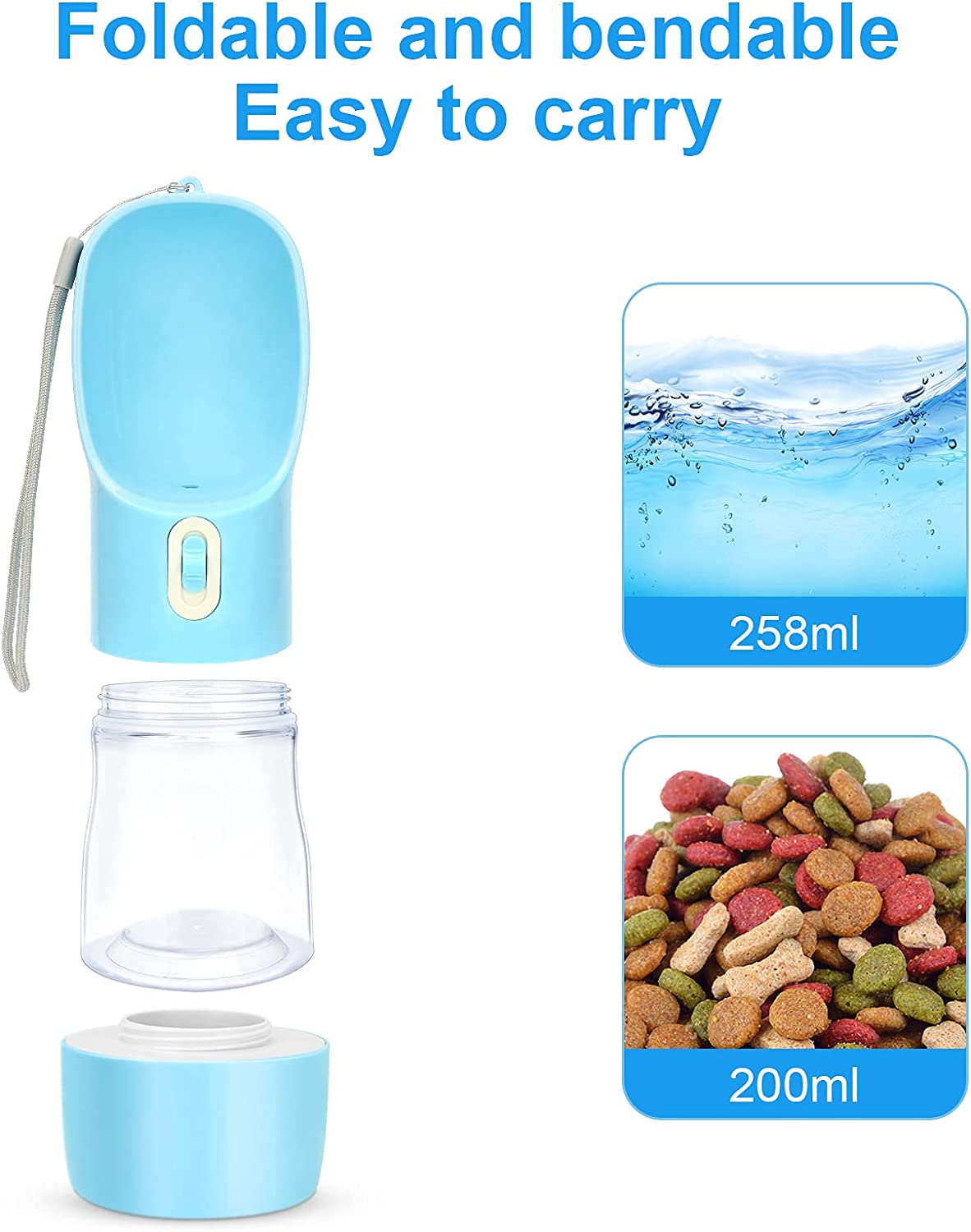 Exponential Pet Supplies - Exponential Pet Supplies - Portable Pet Water Bottle Leak Proof Dog Water Dispenser and Food, Lightweight