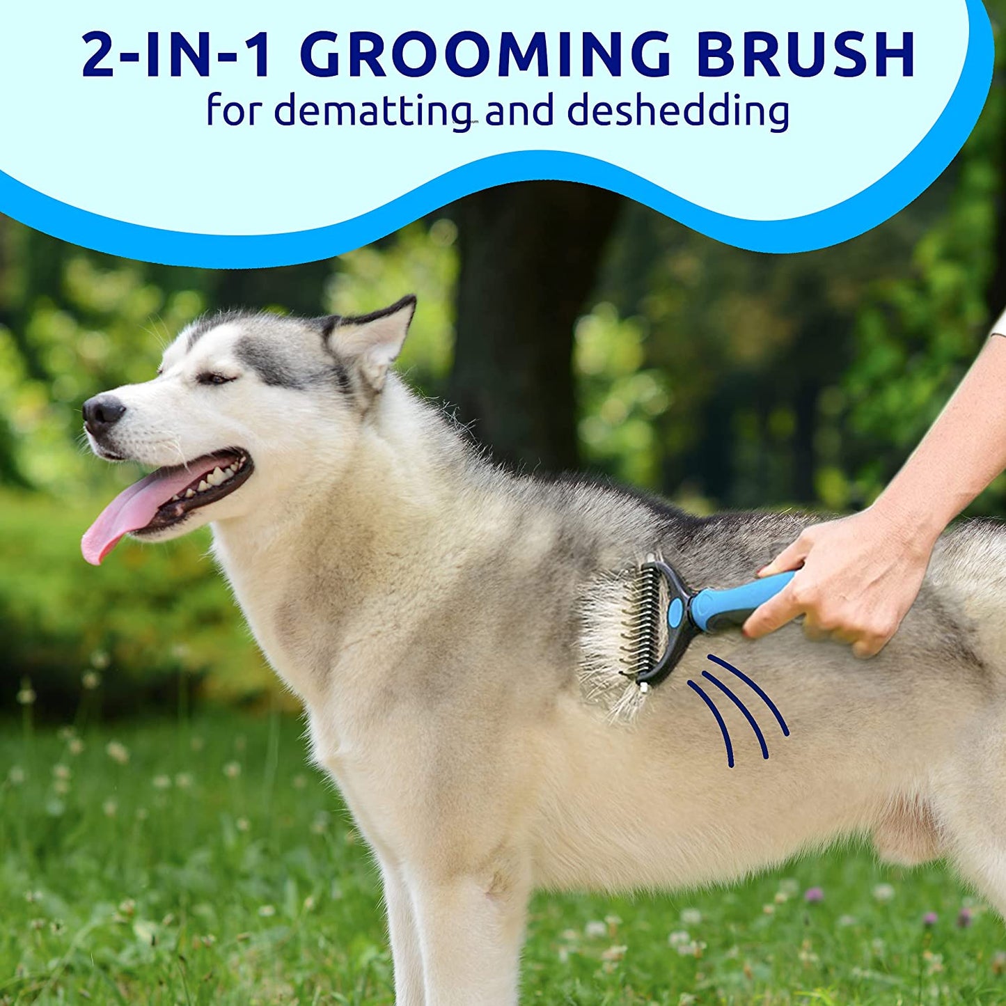 Exponential Pet Supplies - Pet Deshedding Brush - Double-Sided Undercoat Rake for Dogs